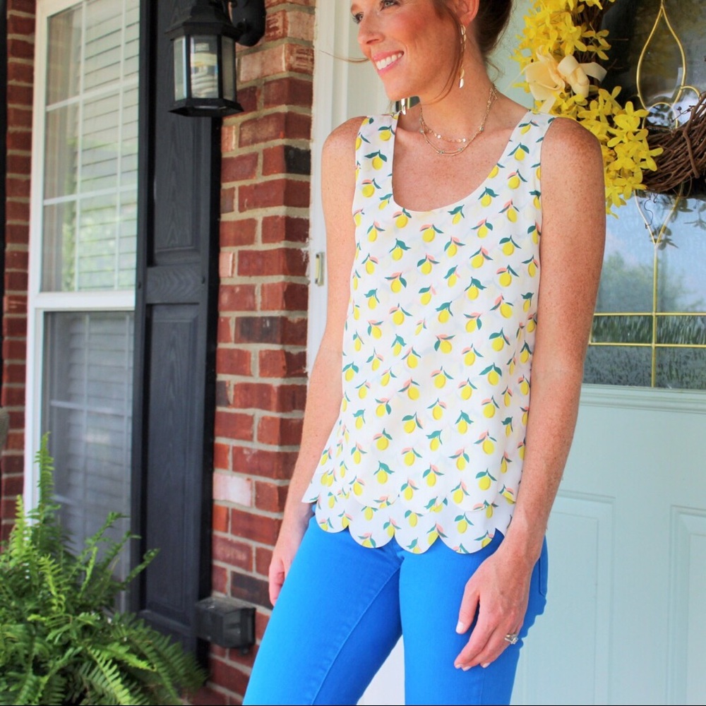 Lemon Scalloped Blouse